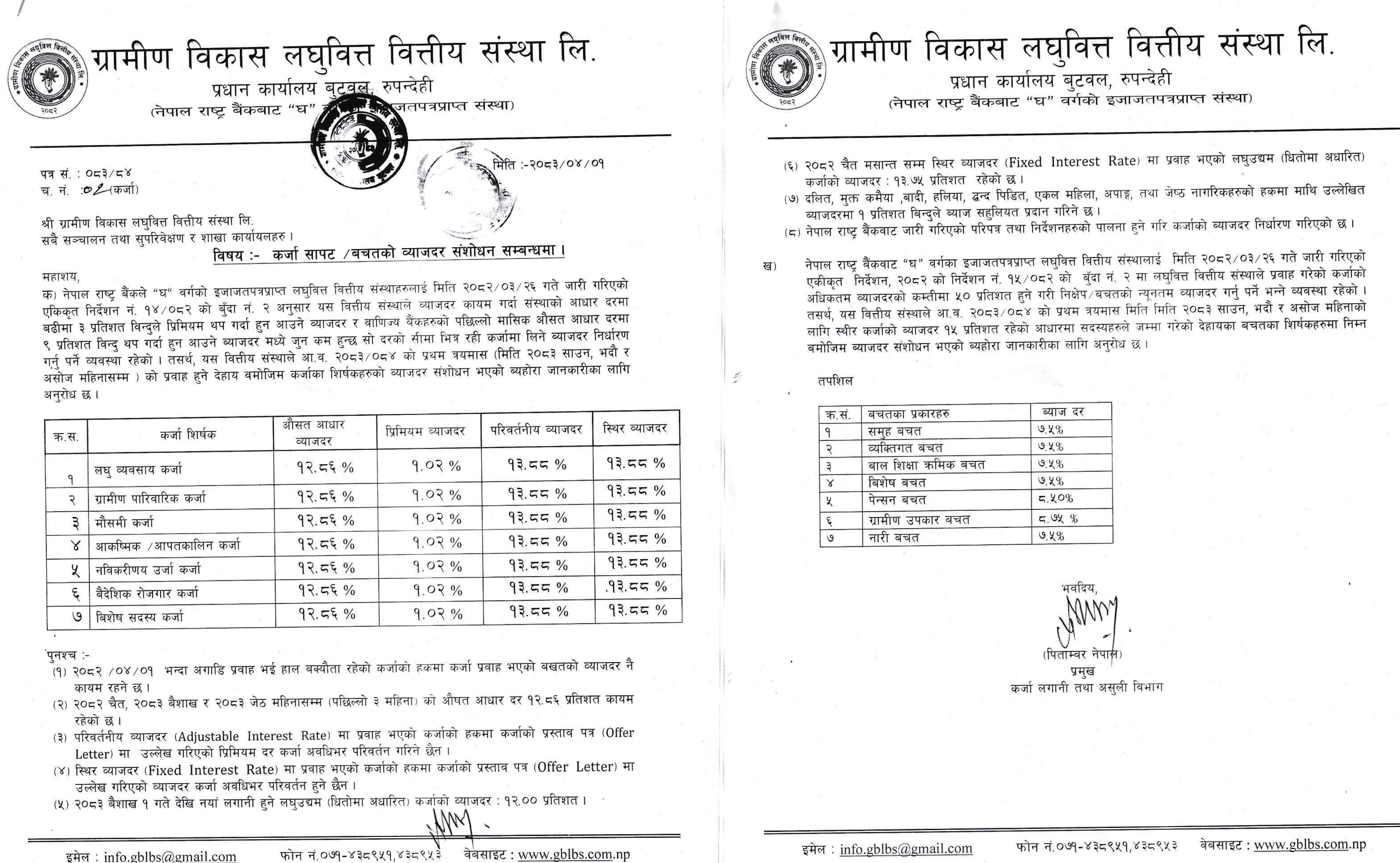 Interest Rate Notice